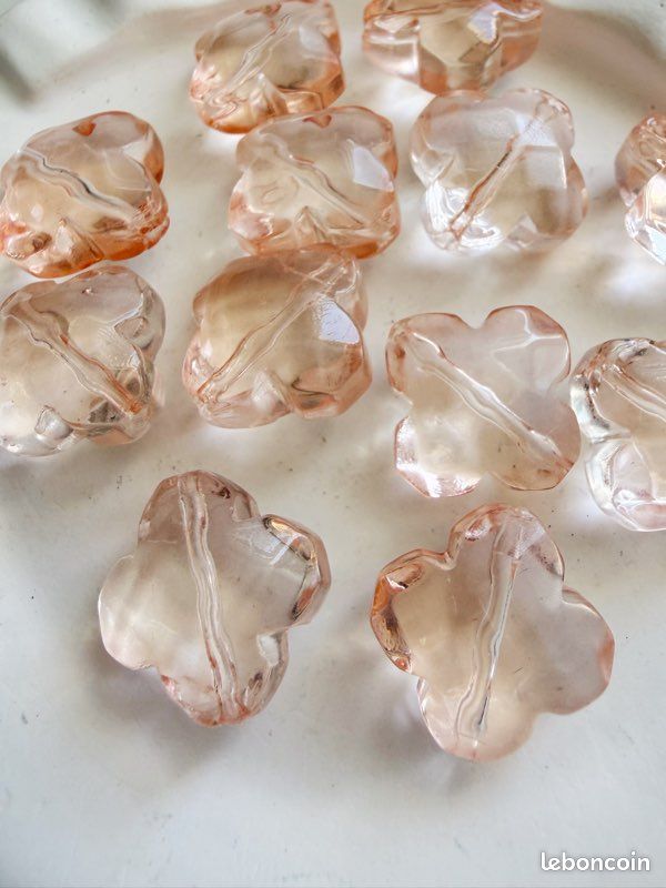 12 perles en verre en forme de trèfle à quatre feuilles, 16 mm3 (image 2)