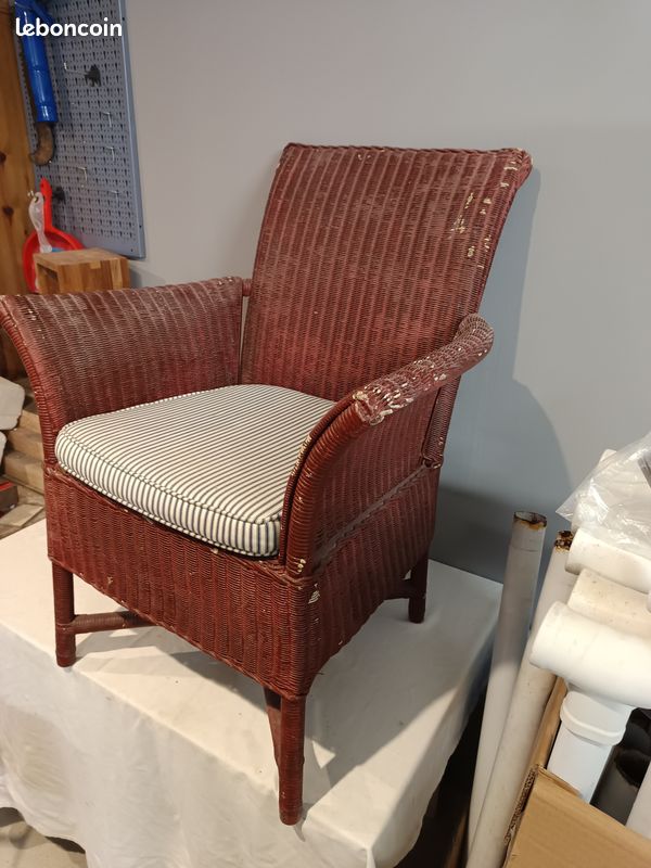 Fauteuil ancien rotin (image 3)