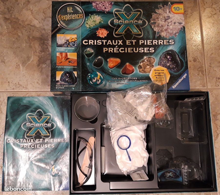 Coffret Découverte Pierres Précieuses Et Cristaux Pour Enfants 8+ | 27 Pierres Authentiques, Expériences | Cristaux à Faire Pousser, Loupe