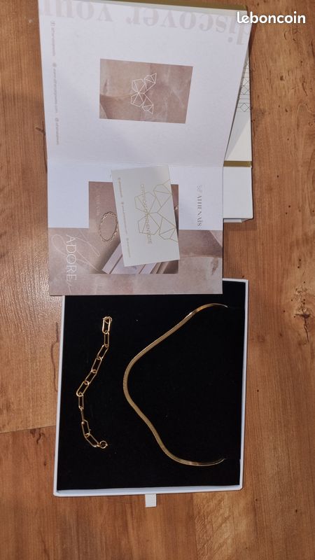 Parure bijoux ATHENAÏS neuve – collier + bracelet – coffret complet (image 2)