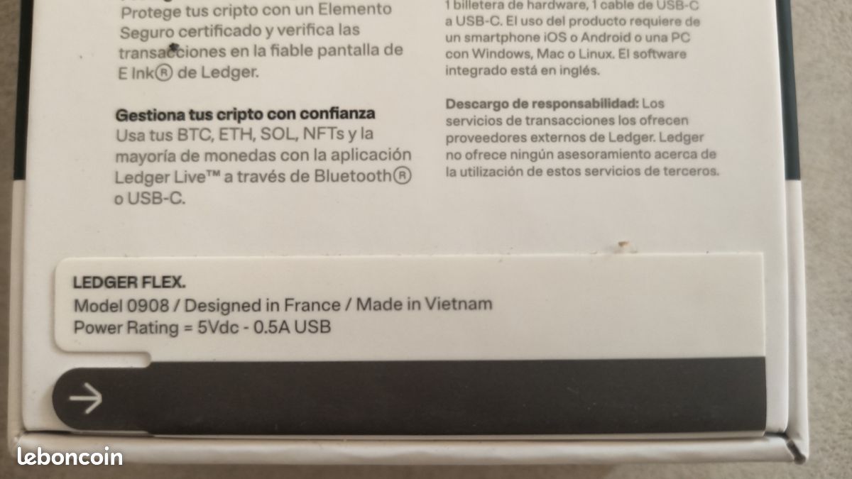 Clé cryptos portefeuille wallet Ledger Flex neuve - Accessoires informatique