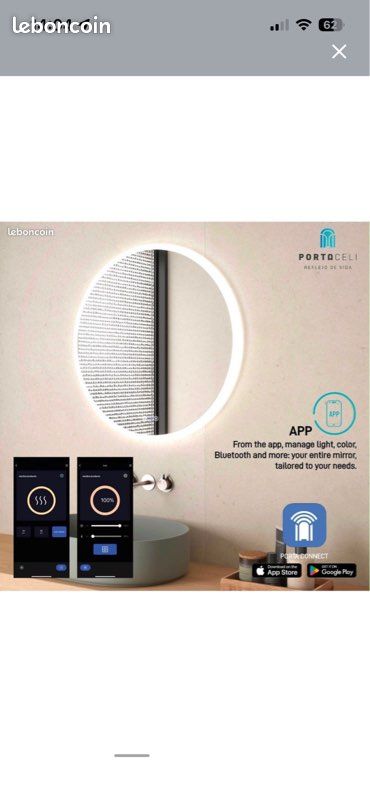Miroir led Bluetooth salle de bain (image 4)
