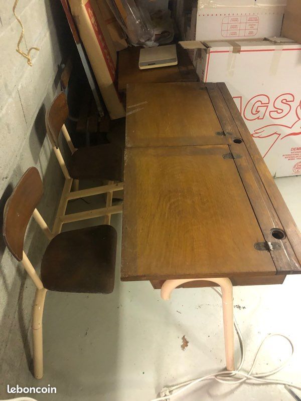 Bureau écolier double ancien (image 2)