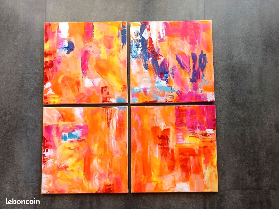 Tableau abstrait peinture sur toile (image 2)