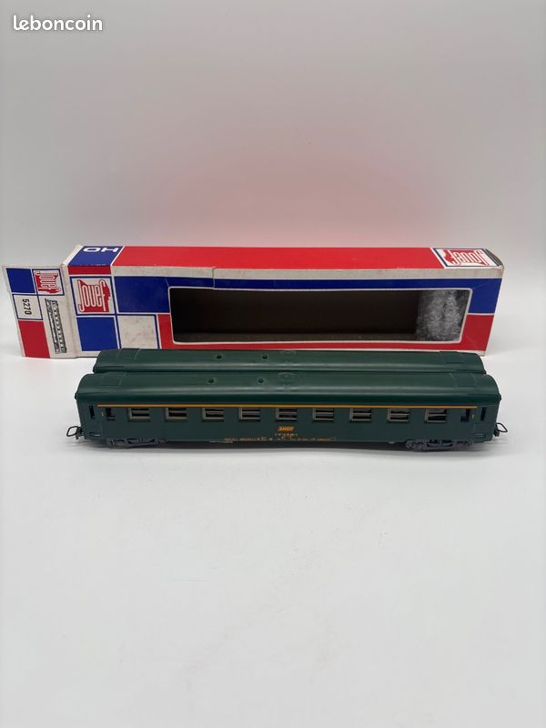 Train électrique Jouef HO réf 5270 voiture voyageurs verte vintage avec boîte (image 1)