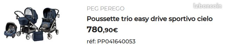 Poussette Trio Pliko Switch Easy Drive PEG PEREGO (image 2)