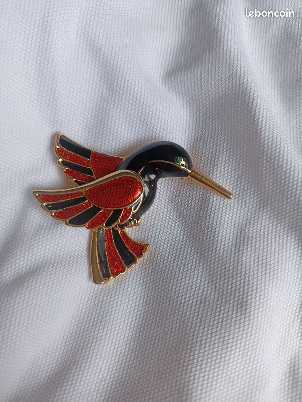 Broche oiseau colibri numéroté (image 1)
