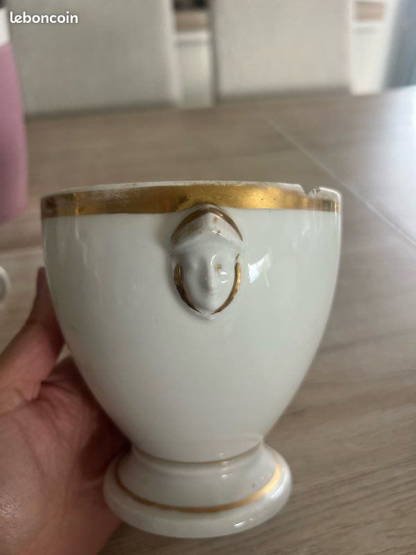 Pot Petite Coupe Urne Empire Prises Tête de Femme XIXè (image 2)