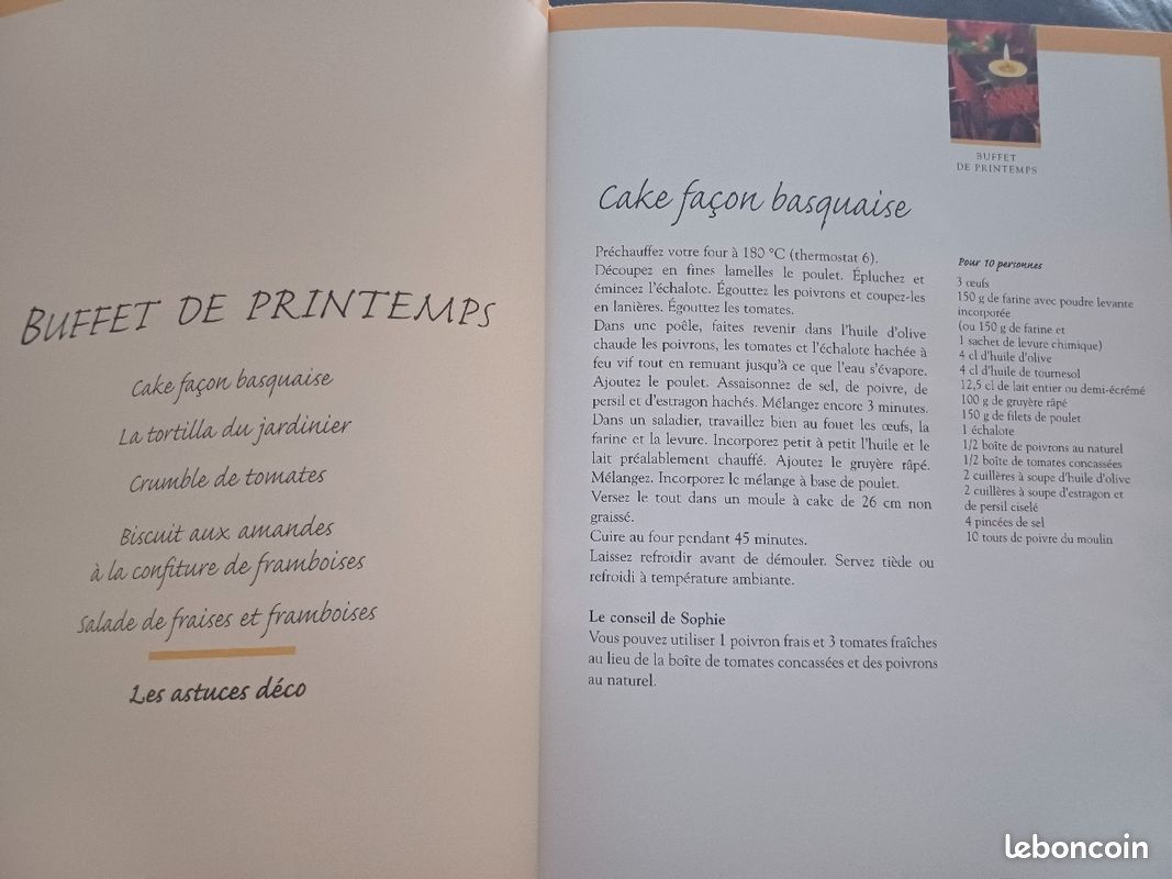 Livre de cuisine: A, la table de Sophie (image 6)