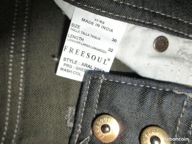 Pantalon Jean Gris Slim Freesoul Aral - Taille Basse Stretch - Taille 36 Femme - Coupe Skinny Bootcut