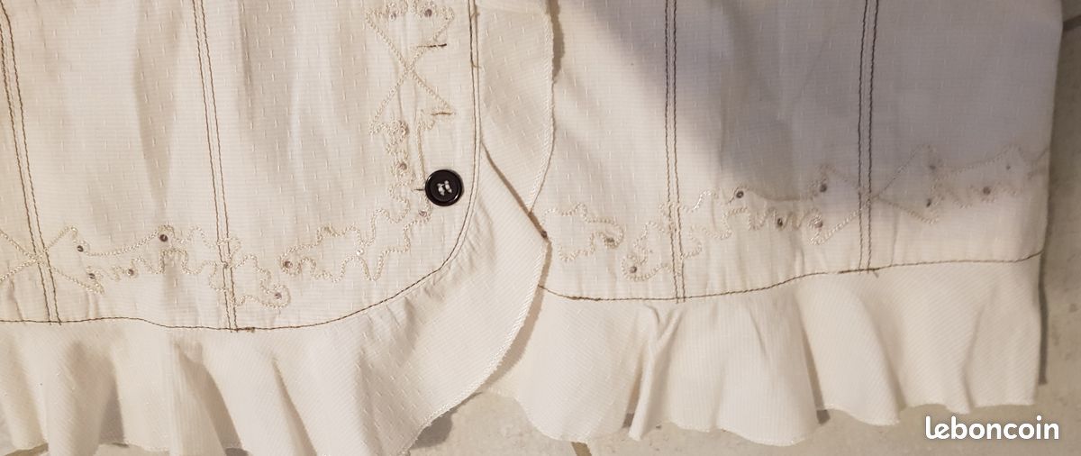 Gilet sans manches fantaisie écru (image 3)
