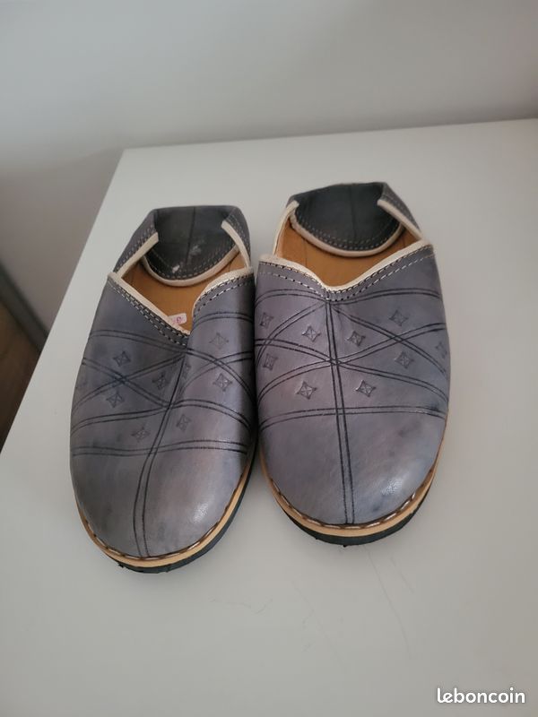 Babouches cuir berbères marocaines garçon (image 2)