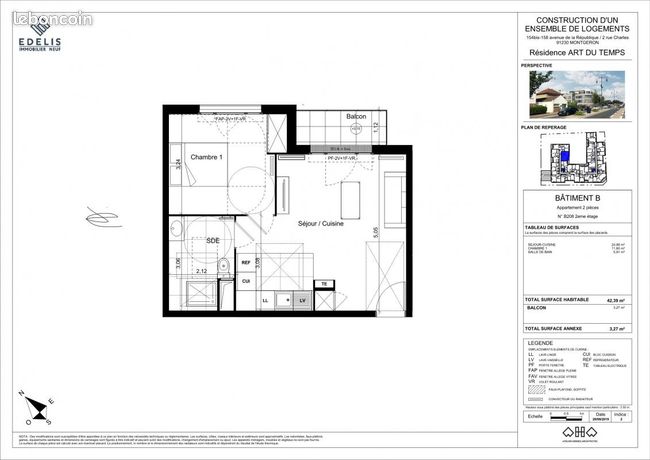 Appartement a louer montgeron - 2 pièce(s) - 42 m2 - Surfyn