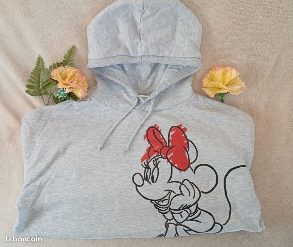 Sweat à capuche gris Minnie Mouse Disney – Taille M (40/42) (image 2)