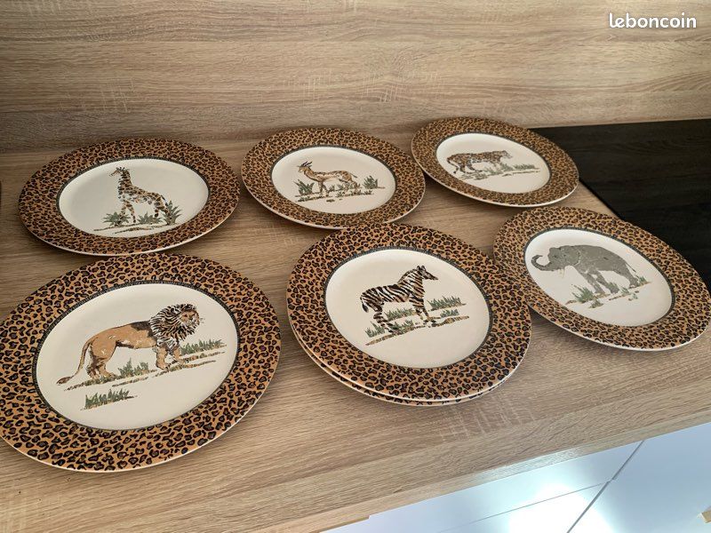 2 assiettes creuses céramiques faïences GENEVIEVE LETHU art déco France N3422