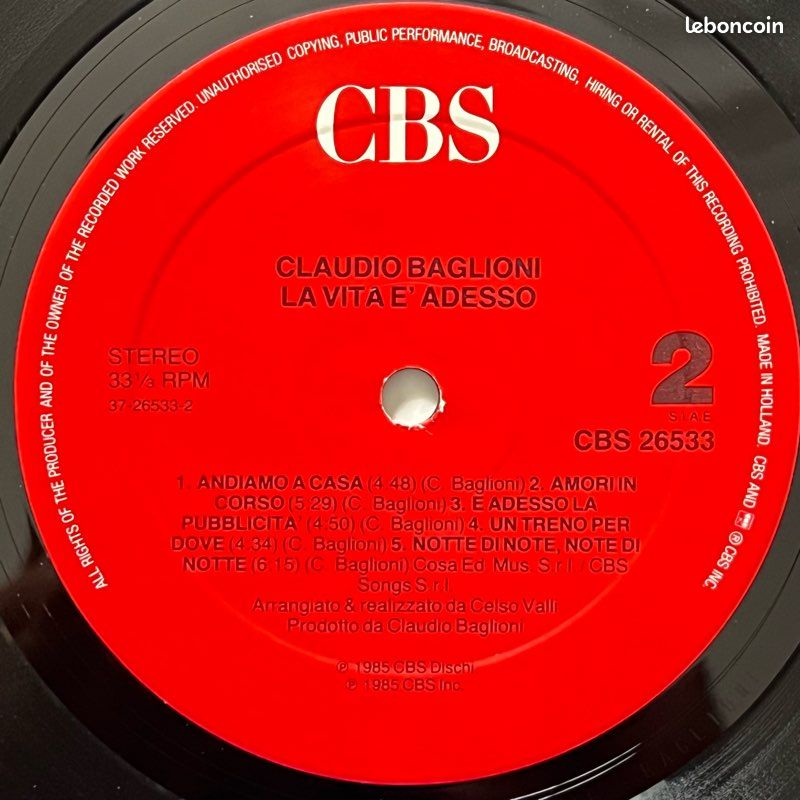 LP12" de Cláudio Baglioni (image 6)