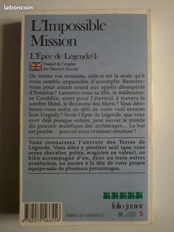 LDVELH L'Impossible Mission L'épée de Légende (image 2)