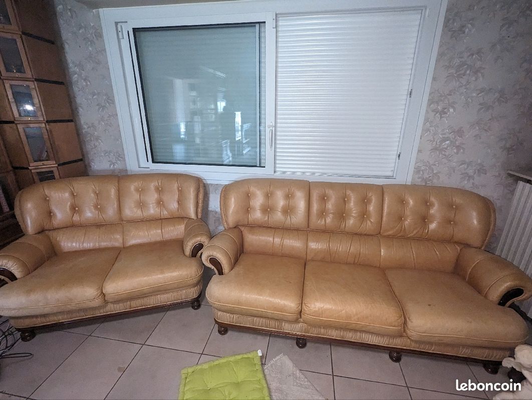 Ensemble canapé cuir (image 1)