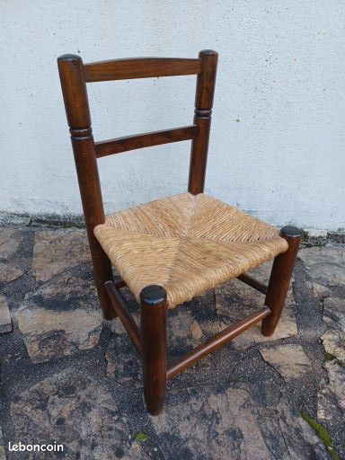 Petit chaise paillée en bois enfant (image 1)