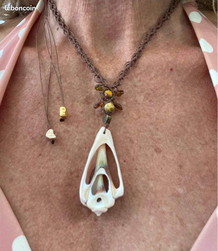 Collier macramé et coquillages (image 1)