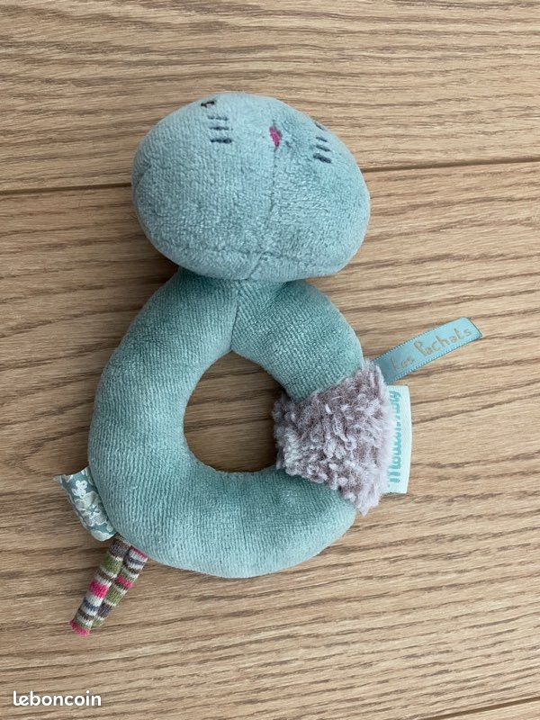 Chat hochet turquoise (image 1)