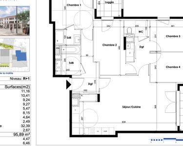 Appartement 399 000 € - 96 m²