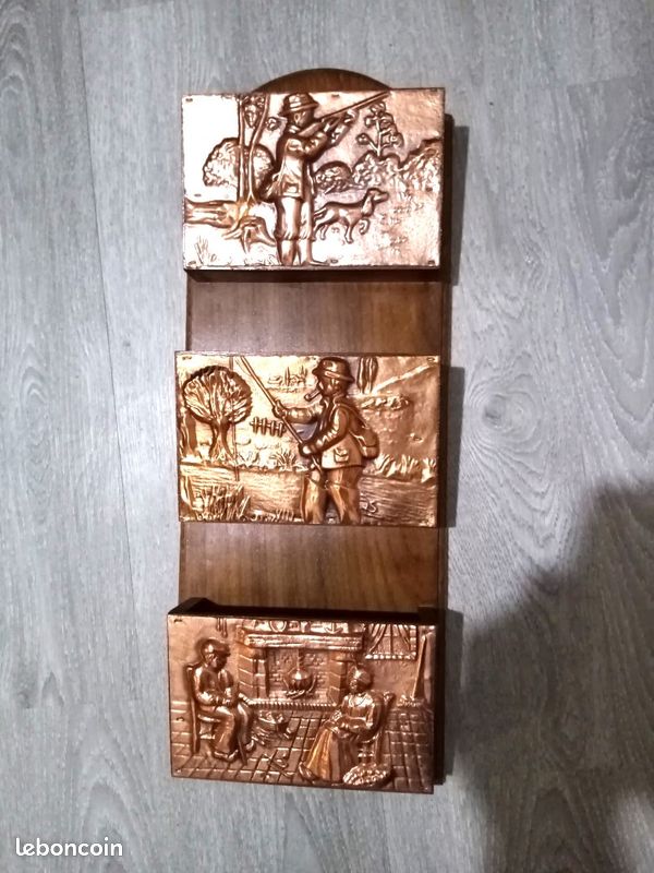 Panier range-courrier acajou vintage 1930 - 25 euros - by Home Art et matière
