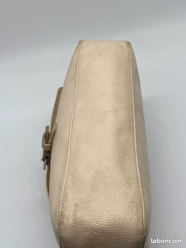👜 Sac bandoulière Longchamp Paris en cuir beige – Made in France (image 5)