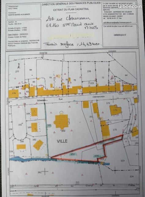 Terrain 1 449 m² Sainte Marie Aux Mines · à Sainte-Marie-aux-Mines · 19 000 €