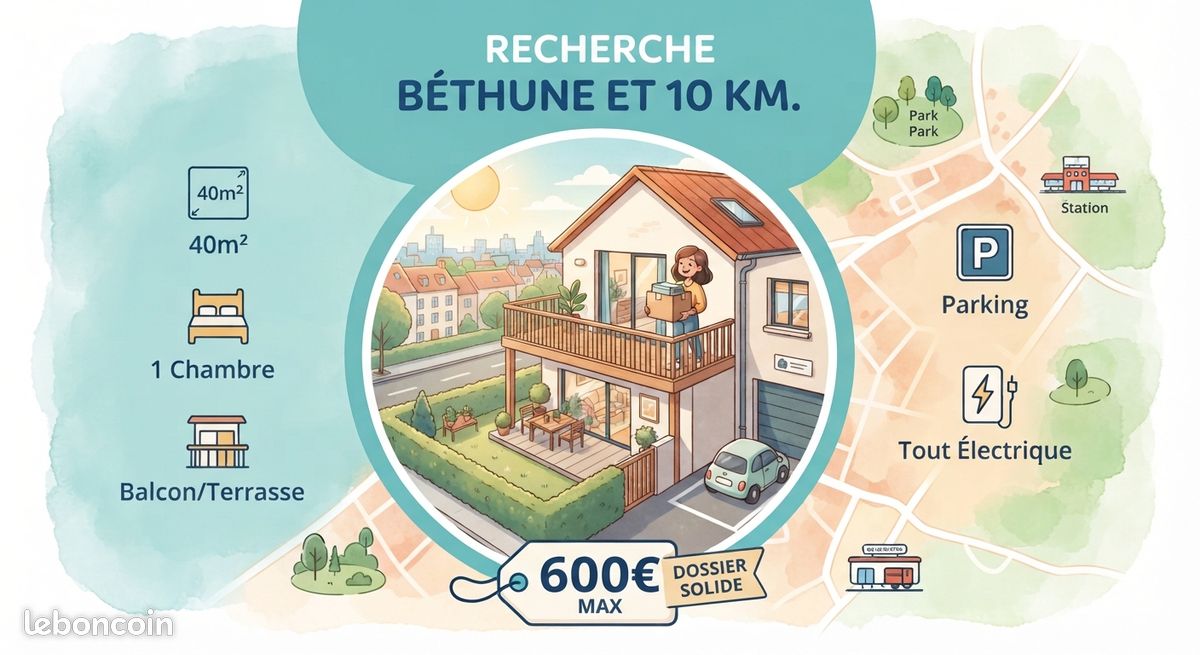 Maison 2 pièces 40 m² · à Béthune · 40 m² · 600 €/mois