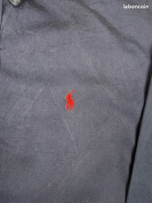 Chemise Ralph Lauren Blaire en coton bleu marine S logo brodé rouge #CRL039 (image 4)
