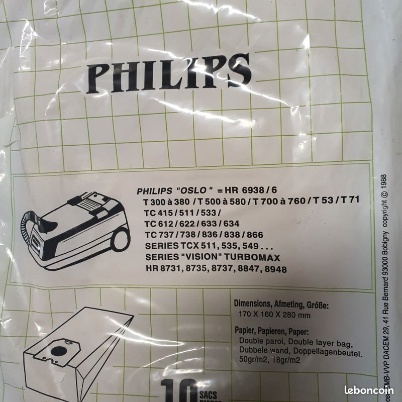 Sac aspirateur Philips Électroménager