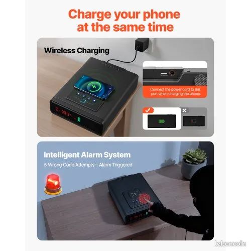 Coffre-fort Biométrique Pour Arme De Poing – Accès Rapide 3 Façons – Portable