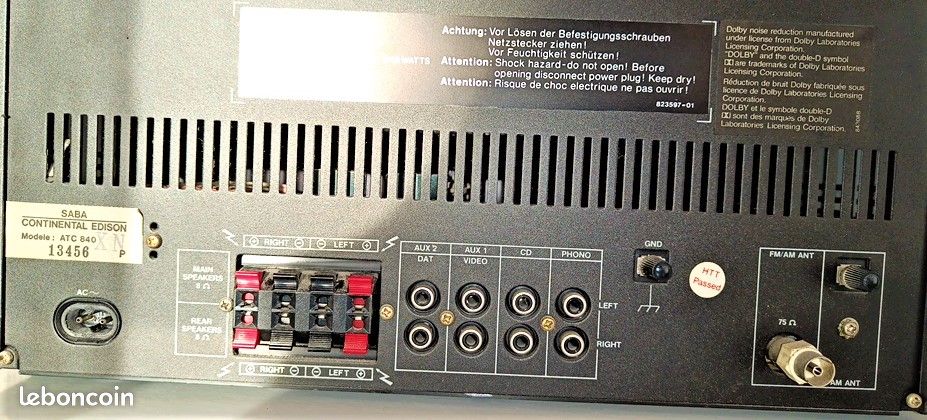 Chaîne HIFI Vintage Saba Modèle ATC 930 - Noire Avec Tuner, Ampli Et Lecteur Cassette (Occasion)