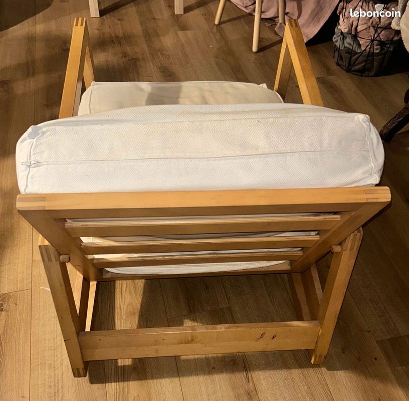 Fauteuil bois Bascule inclinable intérieur ou extérieur - Déhoussable (image 2)