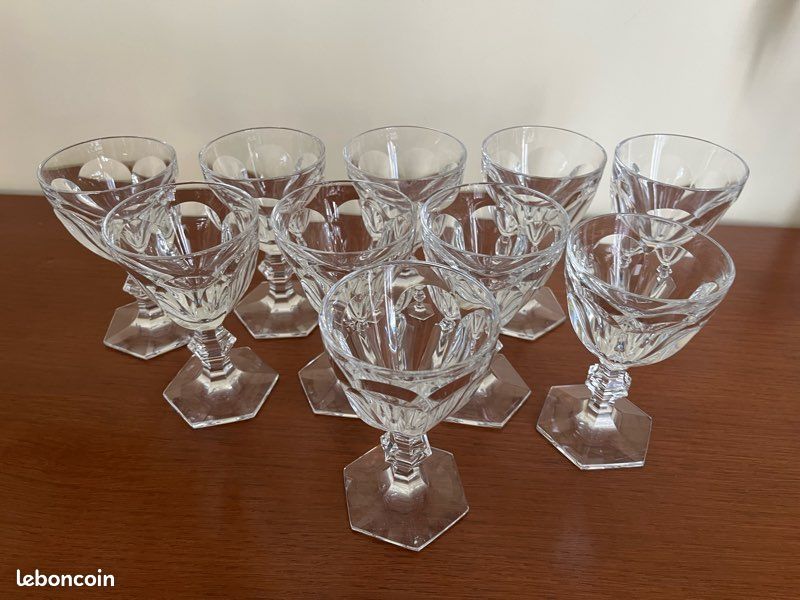 Lot De 4 Verres à Vin En Cristal Baccarat Harcourt XXL - Art Déco, état Excellent