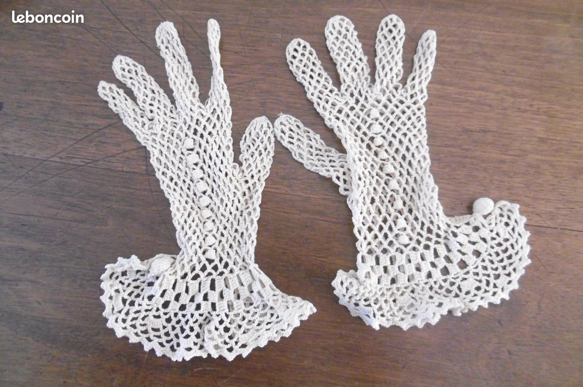 Gants au crochet anciens (image 1)