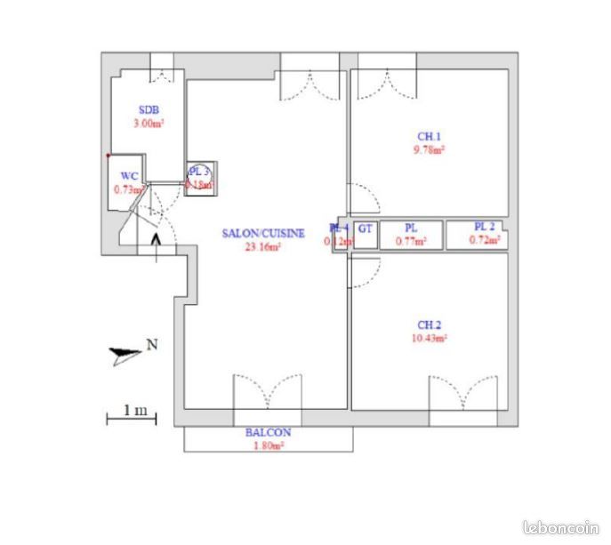 Appartement 3 pièces 49 m² · à Marseille · 49 m² · 90 000 €