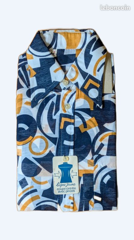Chemise Space Age 1970 Stock d'époque XS (image 1)