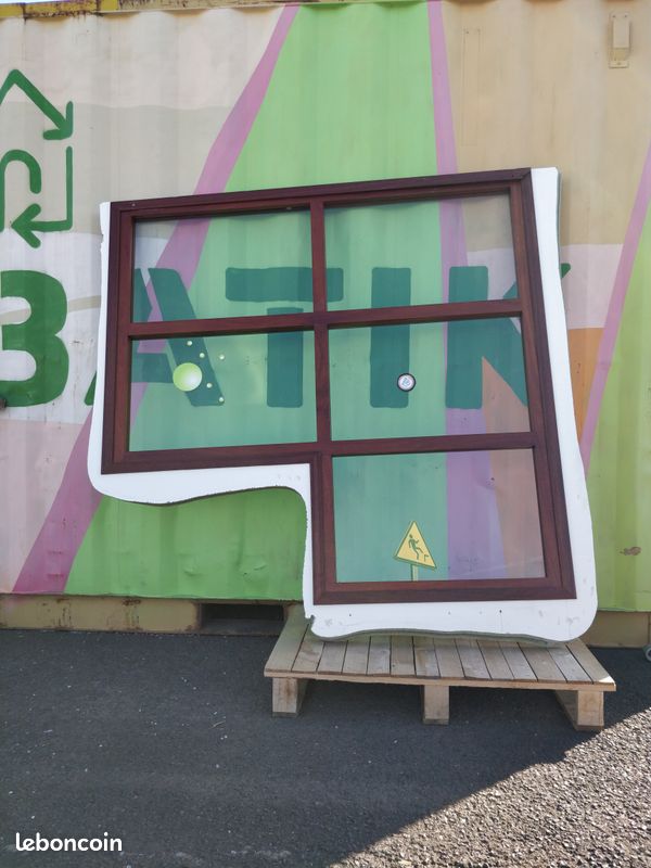 Fenêtre bois châssis fixe en L (image 1)