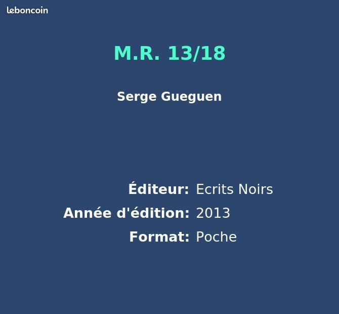 M.r. 13/18 - Broché - Achat Livre