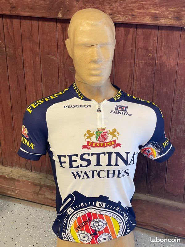 MAILLOT JERSEY FESTINA VIRENQUE MAGLIA BICI CICLISMO SHIRT CYCLING CYCLISME TBE EUR 12,00 - FR