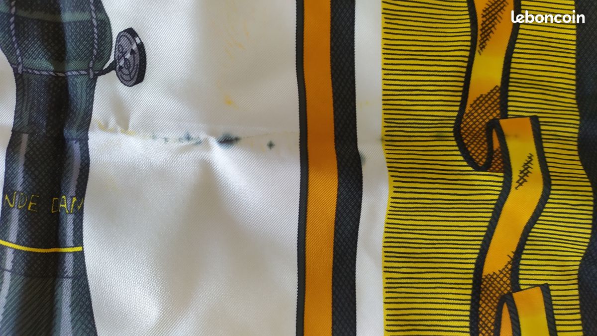 Foulard Carré Veuve Clicquot En Soie Orange - Style Bandana Vintage Occasion