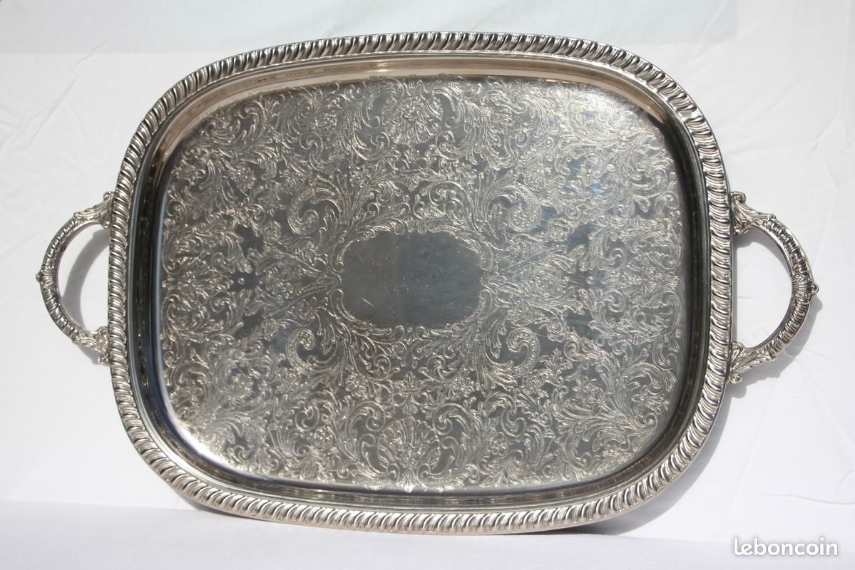 Grand Plateau Service Métal Argenté Christofle Gallia Modéle Malmaison | Métal argenté modèle