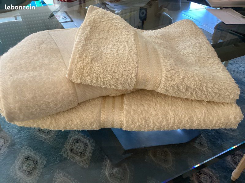 Lot de 2 serviettes toilette (95x48 cm) JALLA et 1 drap de bain ( 130x67cm) JALLA (image 2)