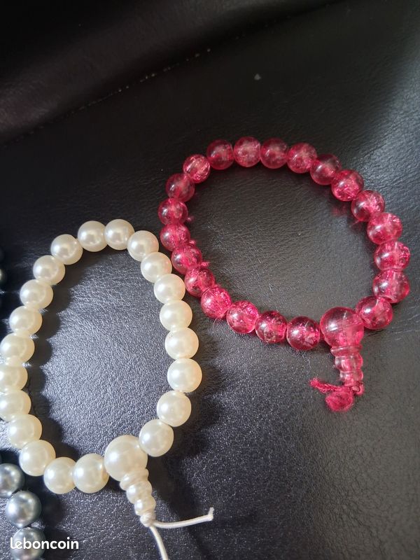 Lot de 4 Bracelets– Verre Craquelé et Perles Nacrées (image 4)