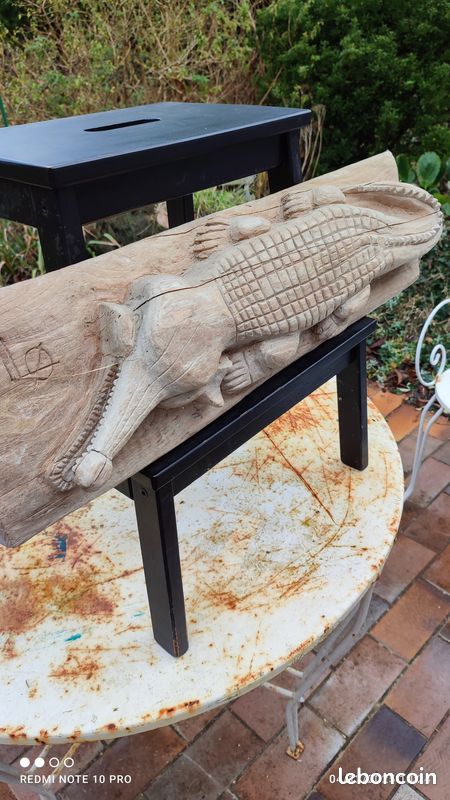 Panneau sculpté crocodile (image 6)