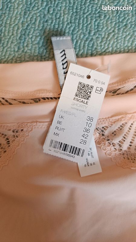 Magnifique culotte dentelle beige rosé femme 38 🌺 ETAM 🌺 Neuve (image 5)