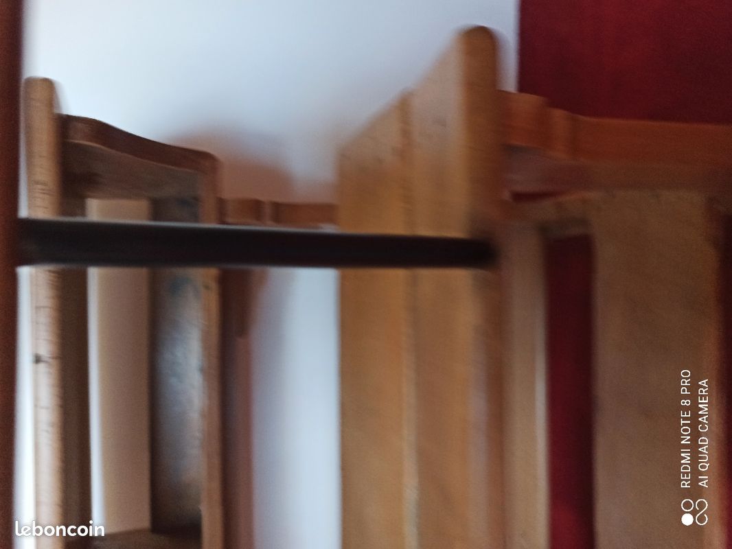 Bureau d'écolier en bois avec pupitre (image 7)