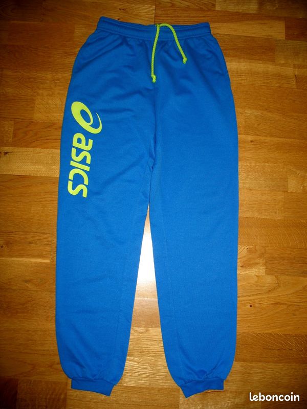 Pantalon Jogging Survetement Asics Bleu Pantalon De Tennis Enfant